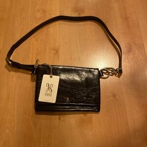 NEW HOBO Leather 
Winn Belt/Sling Bag In Shiny Black